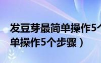 发豆芽最简单操作5个步骤图文（发豆芽最简单操作5个步骤）
