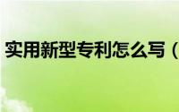实用新型专利怎么写（实用新型专利怎么写）