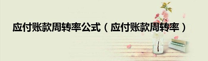 应付账款周转率公式（应付账款周转率）