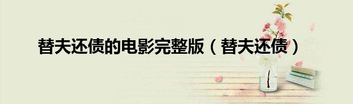 替夫还债的电影完整版（替夫还债）