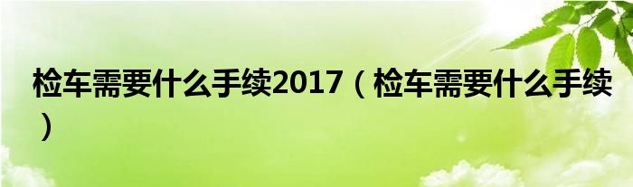 检车需要什么手续2017（检车需要什么手续）