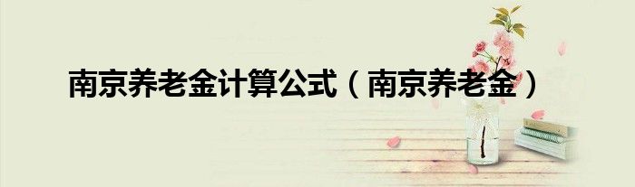 南京养老金计算公式（南京养老金）
