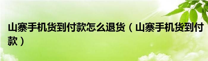 山寨手机货到付款怎么退货（山寨手机货到付款）