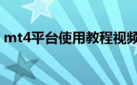 mt4平台使用教程视频（mt4平台使用教程）