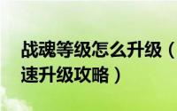 战魂等级怎么升级（《战魂风云》40级前快速升级攻略）