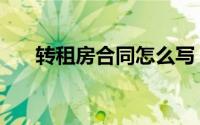 转租房合同怎么写（转租房合同范本）