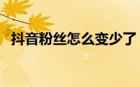 抖音粉丝怎么变少了（抖音粉丝怎么赚钱）