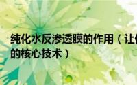 纯化水反渗透膜的作用（让你了解反渗透膜医药纯化水设备的核心技术）
