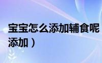 宝宝怎么添加辅食呢（小宝宝的辅食应该怎么添加）