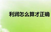 利润怎么算才正确（利润怎么算公式）