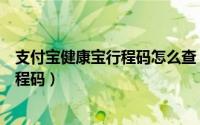 支付宝健康宝行程码怎么查（怎么从支付宝健康码里查看行程码）