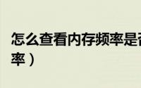怎么查看内存频率是否降频（怎么查看内存频率）