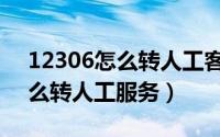 12306怎么转人工客服电话多少（12306怎么转人工服务）