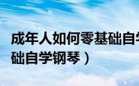 成年人如何零基础自学游泳（成年人如何零基础自学钢琴）