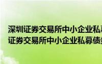 深圳证券交易所中小企业私募债券试点业务指南解读（深圳证券交易所中小企业私募债券试点业务指南）