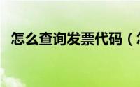 怎么查询发票代码（怎么查询发票的真伪）