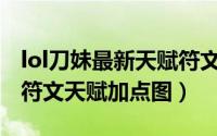 lol刀妹最新天赋符文（s5lol辅助女刀锋刀妹符文天赋加点图）