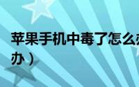 苹果手机中毒了怎么办（苹果手机中毒了怎么办）
