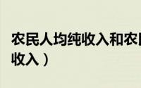 农民人均纯收入和农民人均收入（农民人均纯收入）