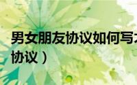 男女朋友协议如何写才被法律保护（男女朋友协议）