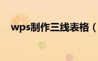 wps制作三线表格（WPS制作三线表格）