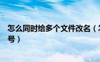 怎么同时给多个文件改名（怎样同时给多个文件名加上序列号）