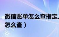 微信账单怎么查指定人的交易记录（微信账单怎么查）