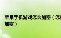 苹果手机游戏怎么加密（怎样在苹果手机里面设置游戏软件加密）