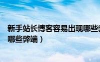 新手站长博客容易出现哪些弊端呢（新手站长博客容易出现哪些弊端）