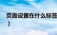 页面设置在什么标签下（页面设置在哪里找?）