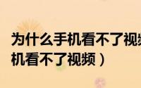 为什么手机看不了视频显示没有网（为什么手机看不了视频）