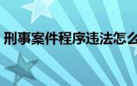 刑事案件程序违法怎么追究（刑事案件程序）
