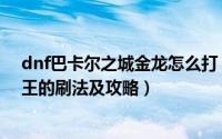 dnf巴卡尔之城金龙怎么打（dnf异界巴卡尔之城怎么打龙王的刷法及攻略）