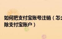 如何把支付宝账号注销（怎么样永久注销支付宝账号 如何删除支付宝账户）