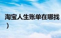 淘宝人生账单在哪找（淘宝人生账单在哪里看）