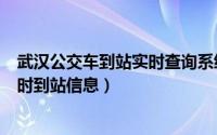 武汉公交车到站实时查询系统app（武汉公交车如何查询实时到站信息）