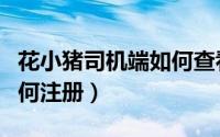花小猪司机端如何查看行程（花小猪司机端如何注册）