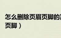 怎么删除页眉页脚的其中几页（怎么删除页眉页脚）