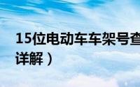15位电动车车架号查询（15位电动车车架号详解）