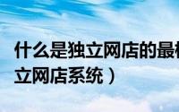 什么是独立网店的最根本优势所在（什么是独立网店系统）