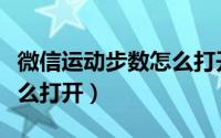 微信运动步数怎么打开启用（微信运动步数怎么打开）