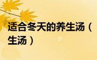 适合冬天的养生汤（【四季养生推荐】夏季养生汤）