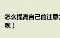 怎么提高自己的注意力（怎么提高自己的审美观）