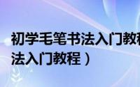初学毛笔书法入门教程视频免费（初学毛笔书法入门教程）