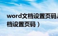 word文档设置页码从任意页开始（word文档设置页码）