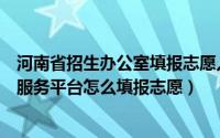 河南省招生办公室填报志愿入口（河南高考招生办公室考生服务平台怎么填报志愿）