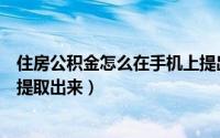住房公积金怎么在手机上提出来（住房公积金怎么在手机上提取出来）