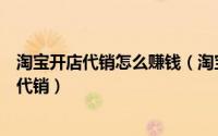 淘宝开店代销怎么赚钱（淘宝代销一个月能赚多少怎么做好代销）