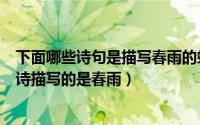 下面哪些诗句是描写春雨的蚂蚁庄园（蚂蚁庄园小课堂哪句诗描写的是春雨）