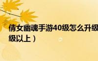 倩女幽魂手游40级怎么升级（新倩女幽魂如何快速升级 40级以上）